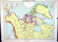 Old Print Exploration Canada Greenland Cassell Map 1920 Alberta Manitoba 20th