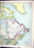 Antique Print Cassell Map 1920 Canada Quebec Brunswick Newfoundland Ontario
