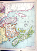 Antique Old Print Cassell Map 1920 Canada Nova Scotia Brunswick Saskatchewan