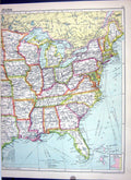 Old Cassell Map 1920 America Florida Ohio Pennsylvania New York Harbo 20th