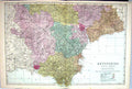 Antique Old Print Bacon Map C1884 Devonshire England Exmouth Exeter Torquay