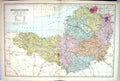 Antique Old Print Bacon Map C1884 Somersetshire England Taunton Bristol Bath