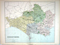 Antique Print Philip Map 1885 Dorsetshire England Dorchester Wareham Poole 19th