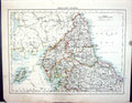 Old Johnston Map 1906 England Isle Man Wales Bristol Channel Anglesey 20th