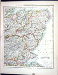 Old Print Johnston Map 1906 Scotland Aberdeen Nairn Perth Arran Rum Skye 20th