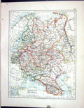 Antique Old Print Johnston Map 1906 European Russia Baltic Sea Denmark Sweden