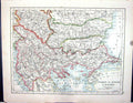 Antique Old Print Johnston Map 1906 Turkey Europe Bulgaria Black Sea Rumania