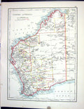 Antique Old Print Johnston Map 1906 Western Australia New Zealand Cook Strait