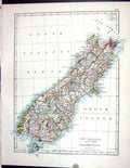 Old Johnston Map 1906 New Zealand Stewart Island New Guinea Coral Sea 20th