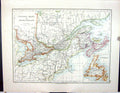 Old Johnston Map 1906 Canada Newfoundland Manitoba Ontario Hudson Bay 20th