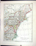 Old Johnston Map 1906 United States America Carolina New York Florida 20th
