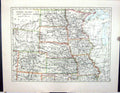 Old Johnston Map 1906 Central America Nebraska Kansas Colorado Califo 20th