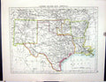 Old Print Johnston Map 1906 United States America Texas Mexico California 20th
