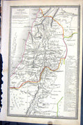 Old Bible Map C1835 Canaan Land Promise Sea Philistines Syria Mediter 19th