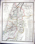 Antique Old Print Bible Map C1835 Canaan Land Promise Salt Sea Mount Ephraim 0