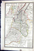 Old Antique Print Bible Map C1835 Land Judea Sion Great Sea Moab Samaria 19th