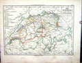 Old Emil Von Sydow?S Schul-Atlas 1870 Map Die-Schweiz Switzerland Ber 0 19th