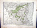 Old Emil Von Sydow?S Schul-Atlas 1870 Map Asien Asia India China Japa Victorian