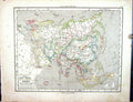 Old Emil Von Sydow?S Schul-Atlas 1870 Map Asien Asia China India Born Victorian