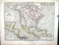 Old Emil Von Sydow?S Schul-Atlas 1870 Map Nord-Amerika America Florid Victorian