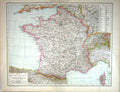 Antique Old Print Map C1893 France Corsica Marseille Channel Islands Bordeaux