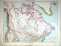 Antique Old Print Map C1893 British North America Montana Labrador Athabasca