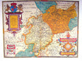 Antique Old Print Colour Map Northamptonshire England Worcestershire Henley