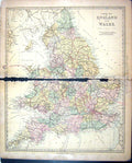 Original Old Antique Print Harrow Map 1880 England Wales Isle Man Railway Plan