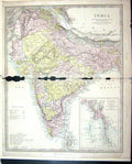 Antique Print Harrow Map 1880 India Ceylon Bay Siam Bengal Nicobar Andaman 19th