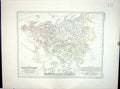 Original Old Antique Print Johnston Map 1856 River Systems Europe Asia Basins