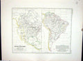 Original Old Antique Print Johnston Map 1856 River Systems America Basins 19th
