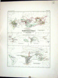 Antique Old Print Johnston Map 1856 Mammiferous Animals Pachydermata Monkeys
