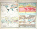 Old Bartholomew Map C1900 World Climate Mean Rainfall Temperature Clo Victorian
