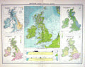Old Bartholomew Map C1900 British Isles Physical Charts Temperatures Victorian