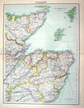 Old Bartholomew Map C1900 North Scotland Caithness Orkney Shetland Ab Victorian