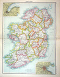 Old Bartholomew Map C1900 Scotland Berwick Edinburgh Dundee Stirling Victorian