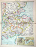 Old Bartholomew Map C1900 Ireland Belfast Dublin Limerick Cork London Victorian
