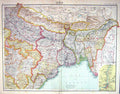 Old Bartholomew Map C1900 India Bay Bengal Calcutta Ganges Upper Burm Victorian