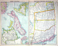 Old Bartholomew Map C1900 Canada Nova Scotia Newfoundland Halifax Alb Victorian
