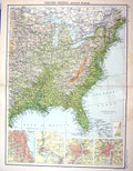 Old Bartholomew Map C1900 United States America Gulf Mexico Louis Phi Victorian