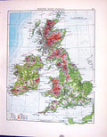 Old Physical British Isles Spain Portugal Ibiza Majorca Johnston Map