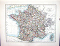 Old Print Johnston Map 1898 France Corsica Netherlands Belgium Luxemburg 19th