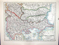 Antique Old Print Johnston Map 1898 Turkey Bulgaria Greece Rumania Black Sea