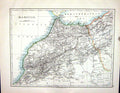 Old Antique Print Johnston Map 1898 Marocco Africa Egypt Sinai Gulf Suez 19th