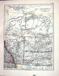 Antique Old Print Johnston Map 1898 Saskatchewan Assiniboia British Columbia