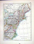 Old Print Johnston Map 1898 United States America Florida Bahama Islands 19th