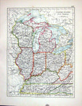 Antique Print America Kentucky Ohio Wisconsin Nevada Utah Johnston Map 1898
