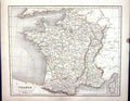 Antique Print Chambers Gellatly Map 1855 France Departments Corsica Biscay 19th
