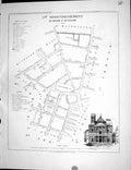 Antique Old Print Fleury Map Paris France Plan 1834 Quartier Eustache Mail 19th