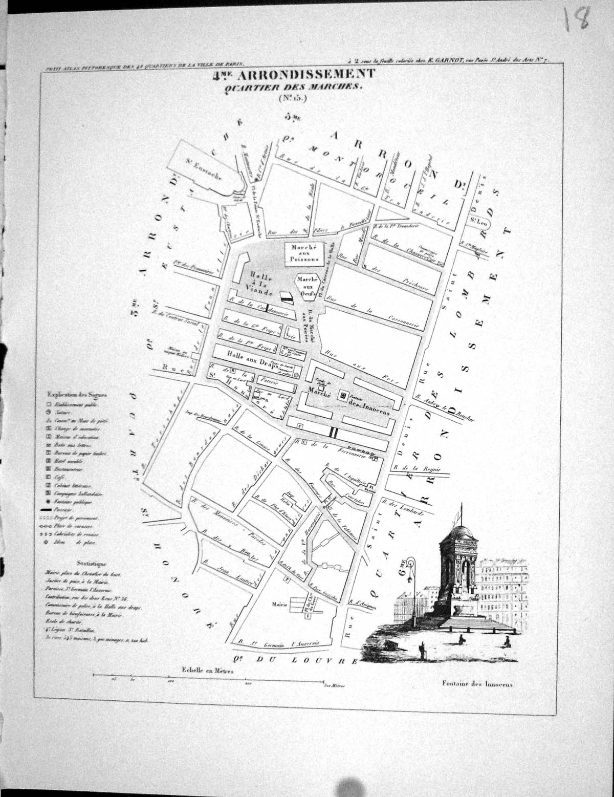 Old Banque De Ble Fleury Map Paris France Plan 1834 Quartier Marches 19th